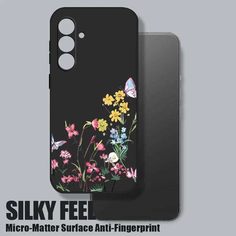 Soft TPU Case For Samsung Galaxy S24 S23 S25 FE S26 S25 S22 Ultra A17 A56 A16 A55 A25 A15 A36 A35 5G Small Flower Pattern Cover