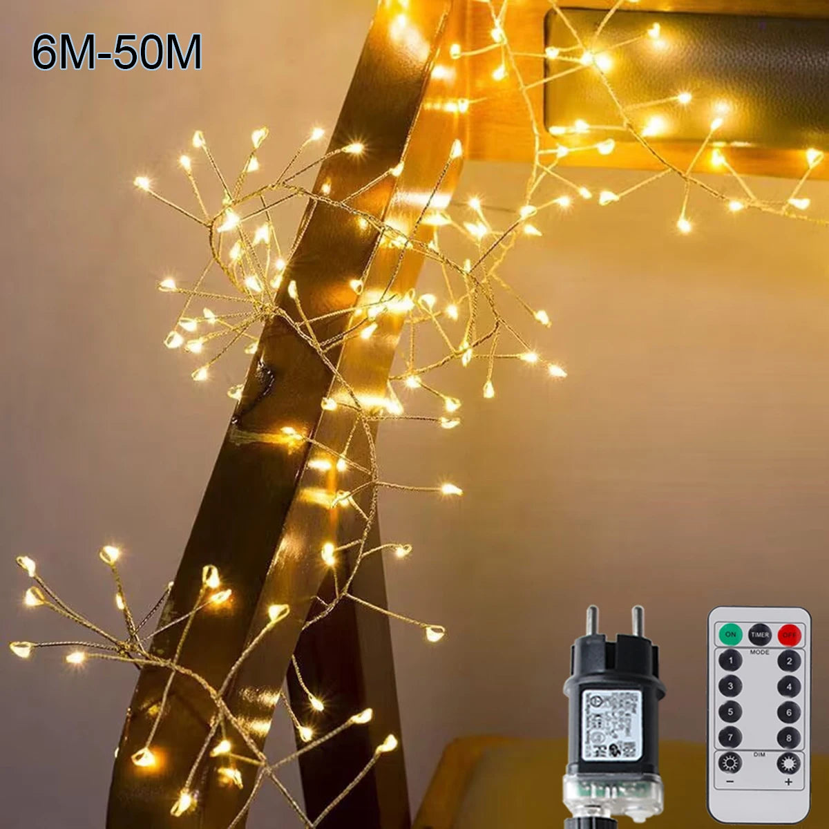 Cluster Firecracker String Lights – 6M to 50M LED Fairy Garland