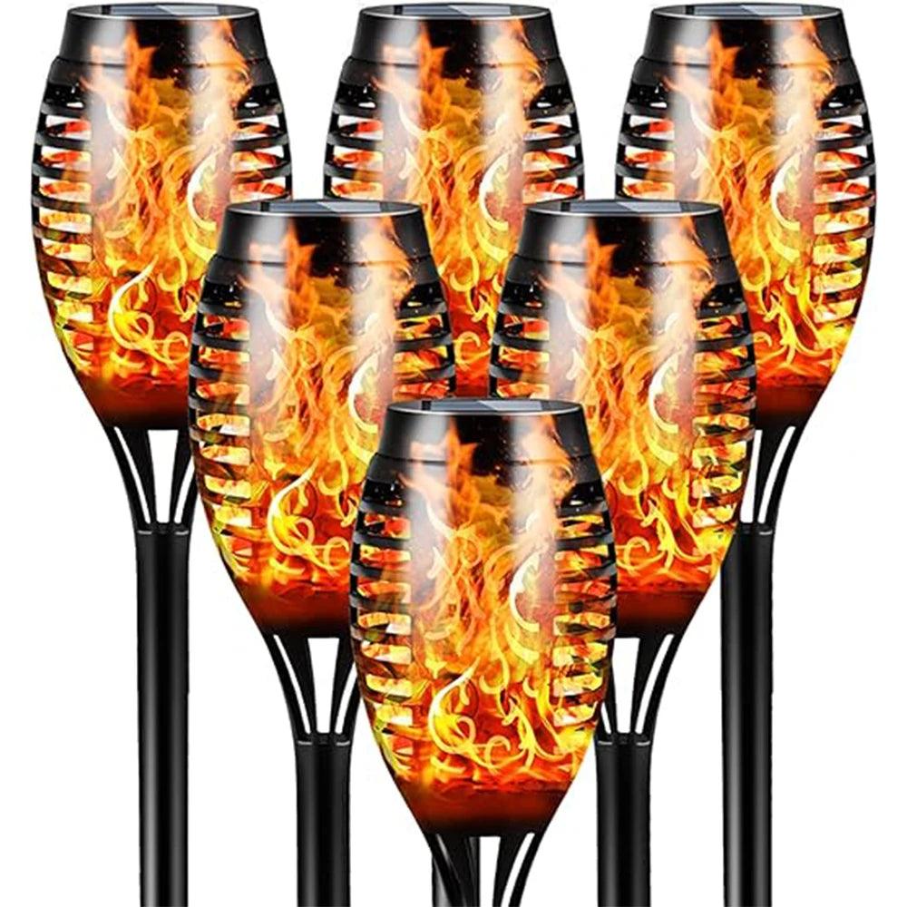 12LED Solar Flame Torch Light Flickering Light Waterproof Outdoor Garden Decoration Landscape Lawn Path Yard Patio Floor Lamps