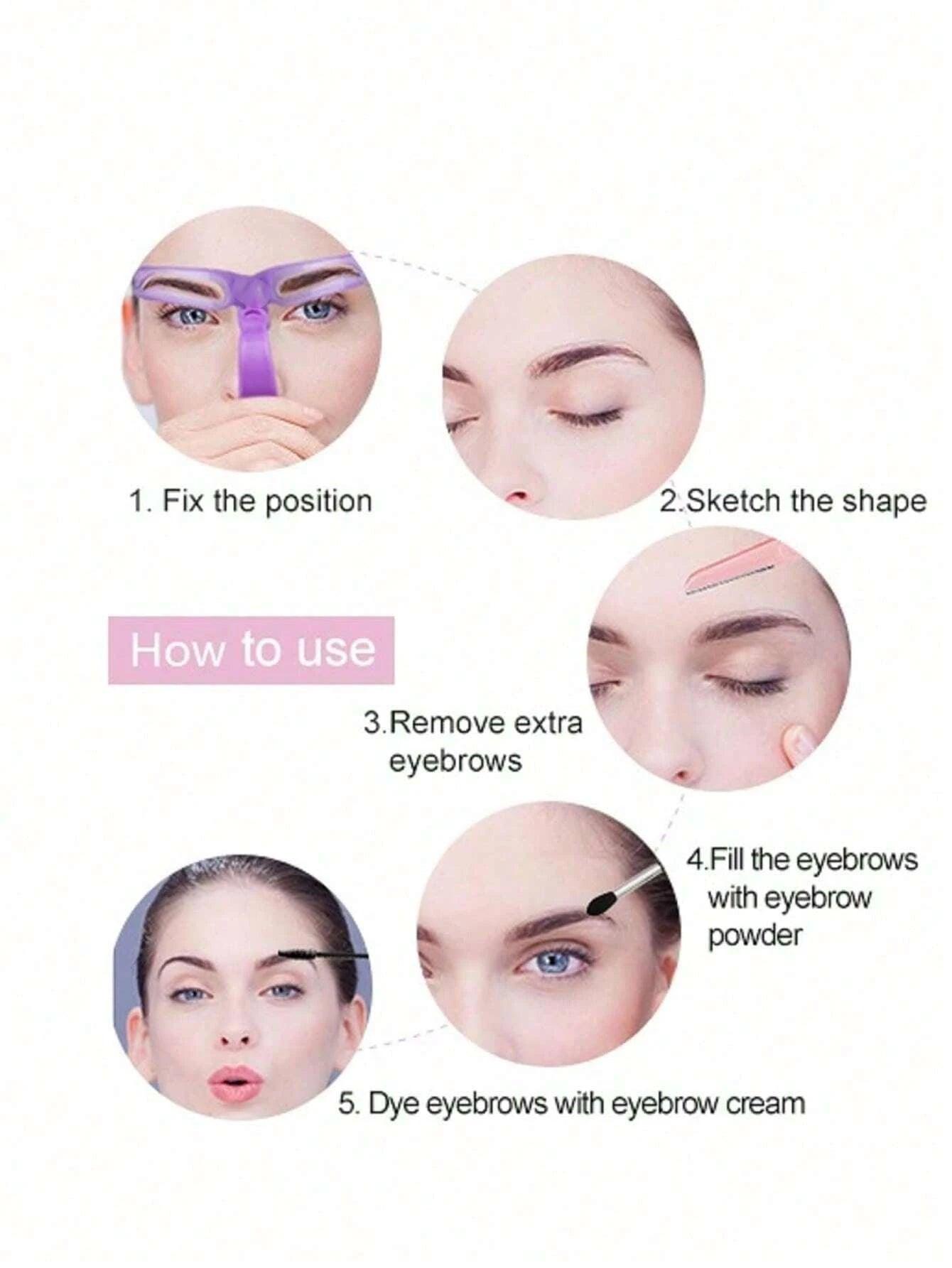 8Pcs Reusable Eyebrow Stencils,Eyebrow Shaping Kit,Eyebrow Makeup Template,Eyebrow Shaper-8 Styles For Different Eyebrow Shapes