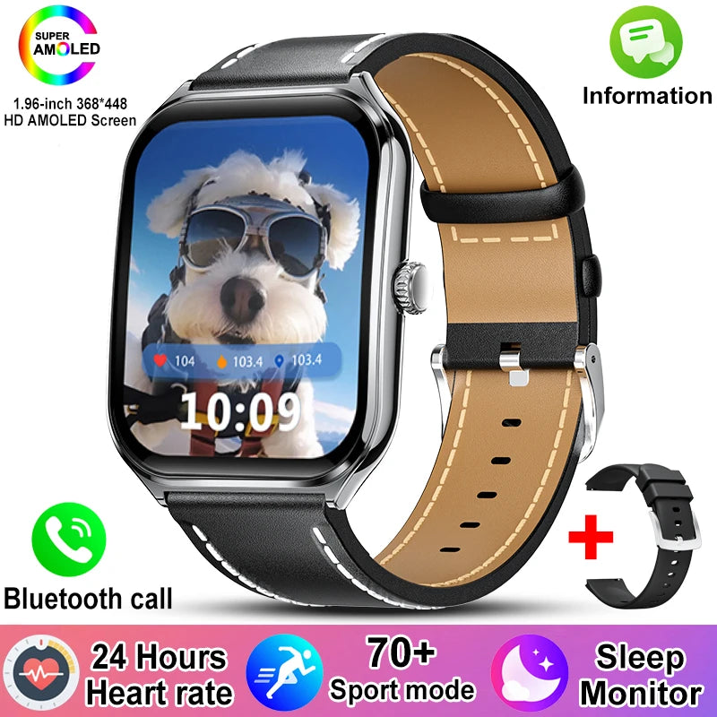 New For OPPO Ultra Thin Smart Watch Men Woman 1.96" HD AMOLED 70+Sports Mode Health Monitor Bluetooth Call Waterproof Smartwatch