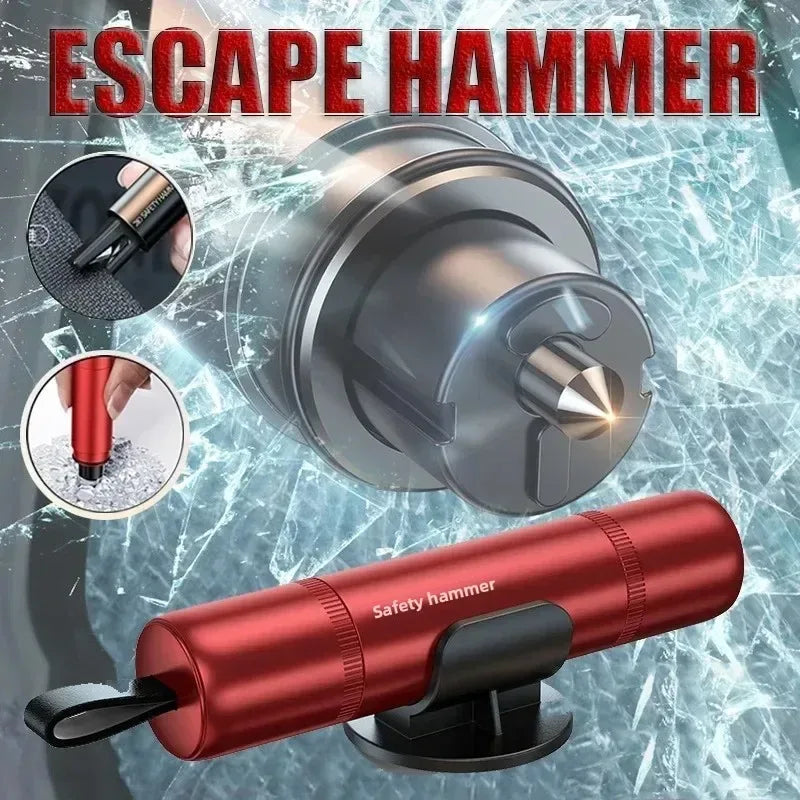 Aluminum Alloy Car Safety Rescue Hammer Automatic Seat Belt Cutter Window Breaker Emergency Rescue Tool - Urbizia