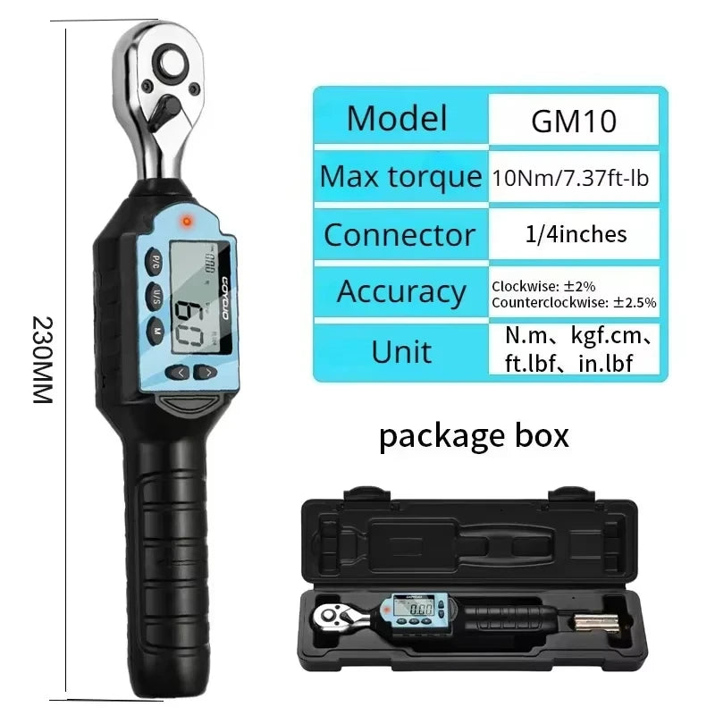 GOYOJO Digital Torque Wrench 1/4 3/8 1/2" Drive, Electric Torque Wrench with Dual Direction Ratchet, Buzzer and LED Alert