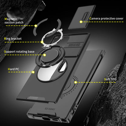Armor Case for Samsung Galaxy S26 S25 S24 S23 Ultra Plus S25FE S24FE Magnetic Holder Slide Camera Protect Shockproof Back Cover