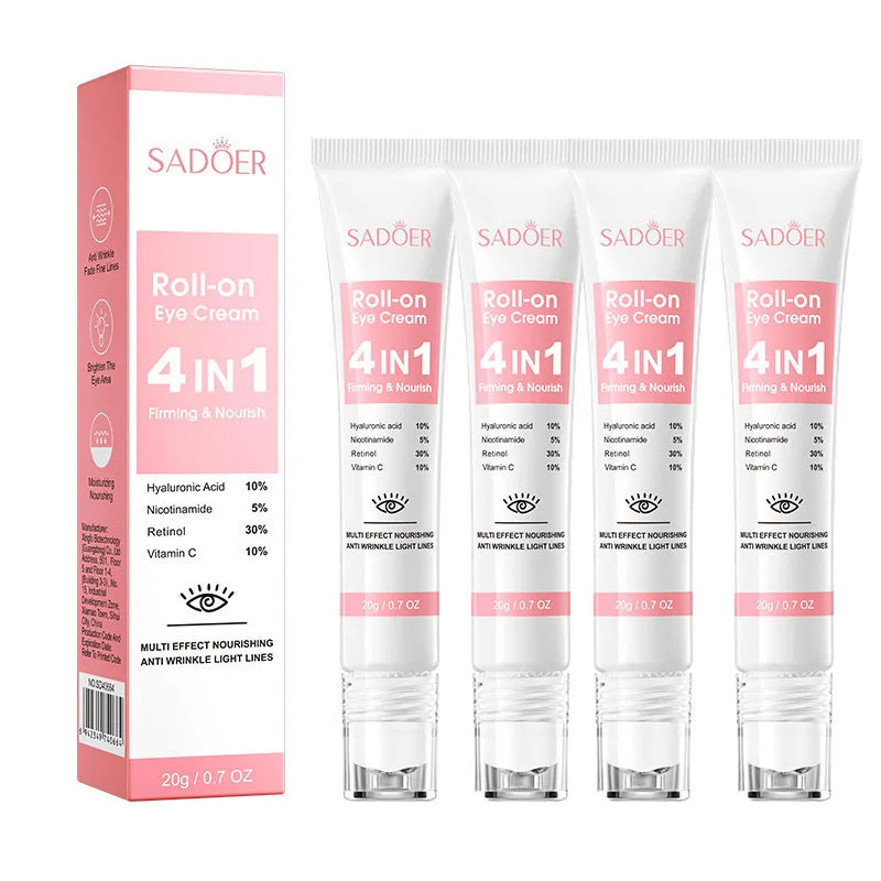 1/2/3pcs SADOER Eye Cream Retinol Nicotinamide Hyaluronic Acid Vitamin C Anti Dark Circle 4in1 Moisturizing Anti-Aging Eye Serum
