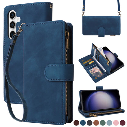 Zipper Crossbody Wallet Leather Case For Samsung Galaxy A56 A36 A26 A16 A06 A55 A35 A25 A07 A17 Flip Cover Multi-Functional Bags