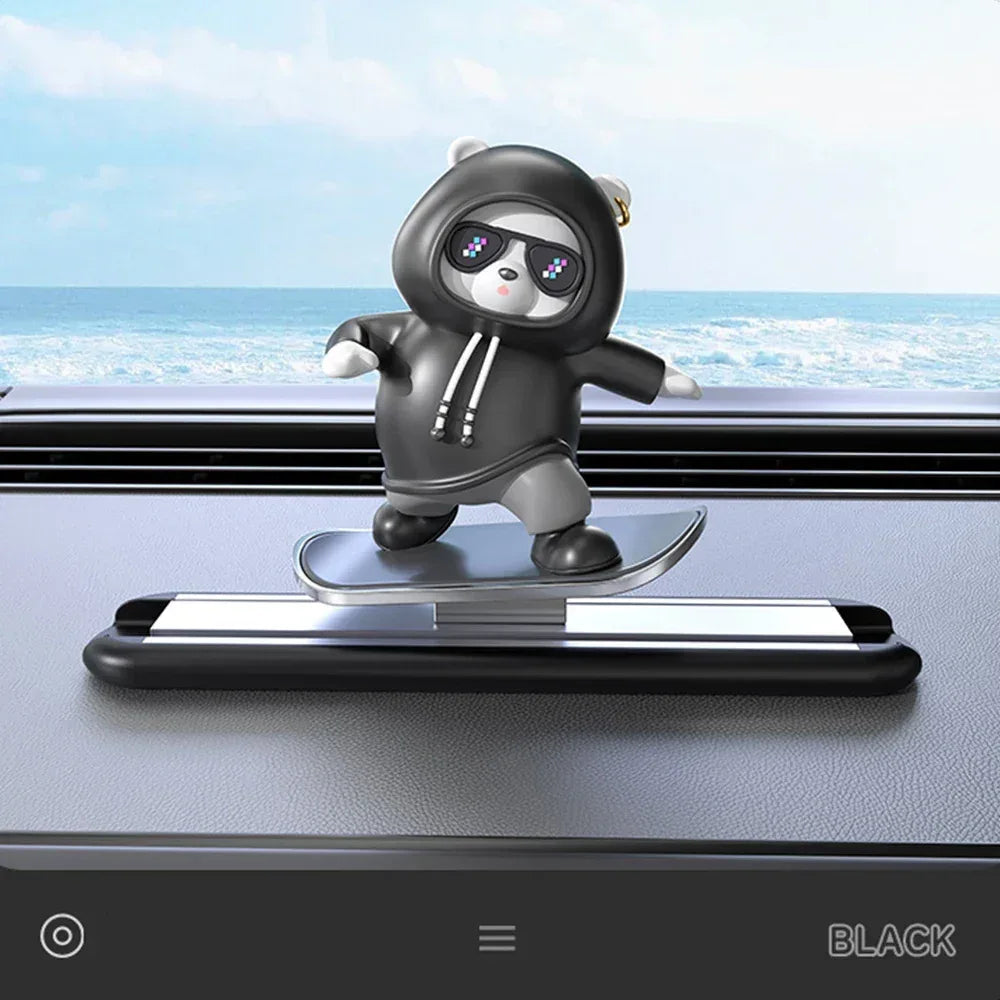 Magnetic Skateboard Bear Car Dashboard Ornament - Urbizia