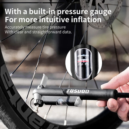 TOSUOD Bicycle Air Pump Compatible With Both Presta And Schrader Valves For Bike Pumps Portable Mini 120PSI Air Pump