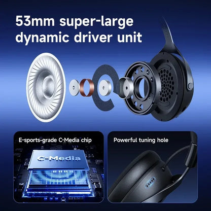 MCHOSE X9 Wireless Headworn Game 7.1 Headset Bluetooth 2.4G Three Mode 53mm Aluminum Foil Polymer Diaphragm eSports Gift Headset - Urbizia