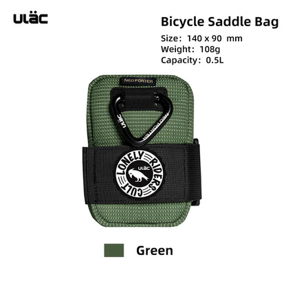 ULAC 0.5L Bicycle Saddle Bag Mini Bike Seatpost Bag Waterproof Shockproof Durable Fabric MTB Cycling Rear Pack Tail Pouch