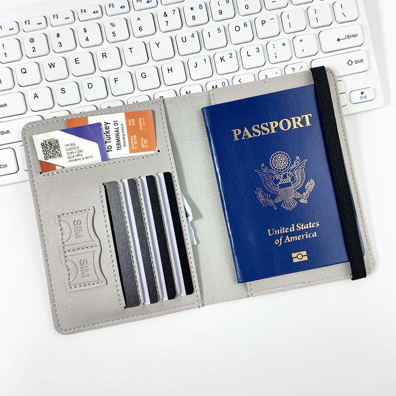 PU Leather Passport Wallet Multi-Function Accessories Protection Cover Travel Book Holders for Women/Men