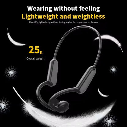 NEW Real Bone Conduction Sport Headphone Wireless Earphone Bluetooth-Compatible Headset Hands-free with Mic for Running - Urbizia