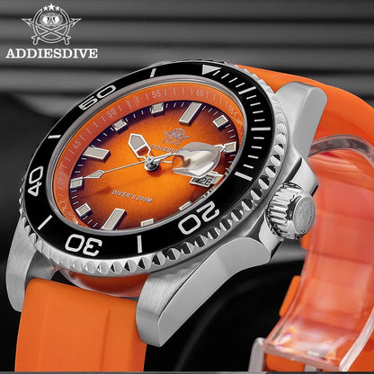 ADDIESDIVE Men's Watch Quartz Stainless Steel Diving Watch 200M Super Luminous Luxury Watch Reloj Hombre NEW Watch Reloj Hombre