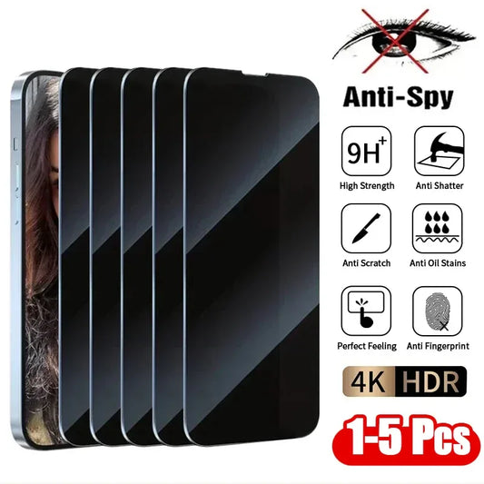1–5Pcs Anti-Spy Tempered Glass for iPhone Privacy Protector