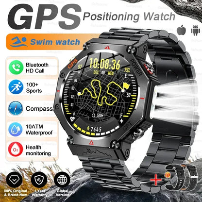 T-Rex 3 Ultra Military Grade GPS Smart Watch 10ATM Waterproof Compass Altimeter Barometric AMOLED Men HD Call Sports Smartwatch - Urbizia