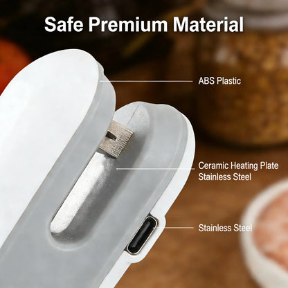 Rechargeable 2-in-1 Mini Heat Sealer With Cutter Portable Bag Sealer For Food Snacks Kitchen Storage