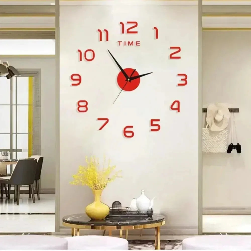 Digital Clock Wall Stickers Needle Decoration Glowing Clocks DIY Bedroom Living Home Quartz Creatives Removable Room Watches - Urbizia