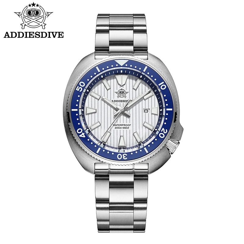 ADDIESDIVE Luxury Men's Watches Stainless Steel Sapphire Crystal Quartz Watch for Men Luminous 20Bar Waterproof NEW Wristwatches