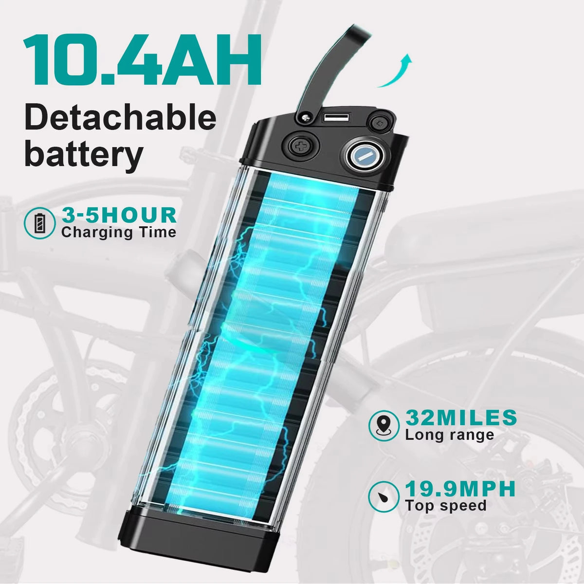 Adult and Adolescent Electric Bicycles, 20MPH, 560W Motor, 48V Detachable Battery, 14 inch Folding Electric Bicycle, Up to 25-32 Miles Long, Commuter Electric Bike