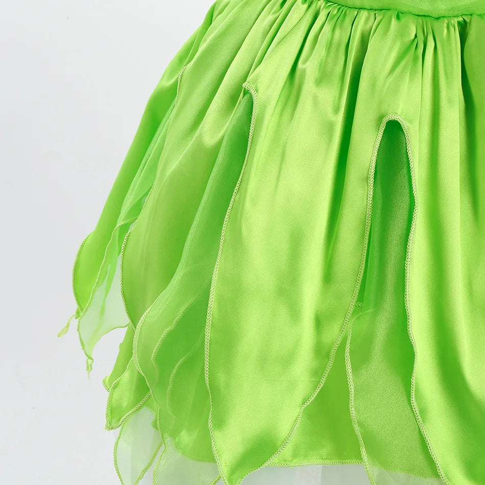 Girls Flower Fairy Dress – Kids Princess Costume with Wings, Halloween & Party Tinkerbell Dress