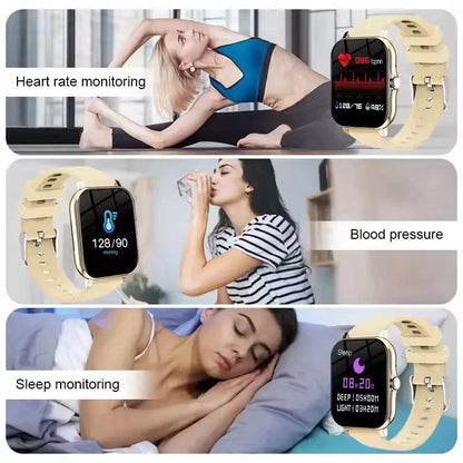 Smart watch with full touch screen, call, message reminder, music control and other functions, compatible with iPhone/android mo