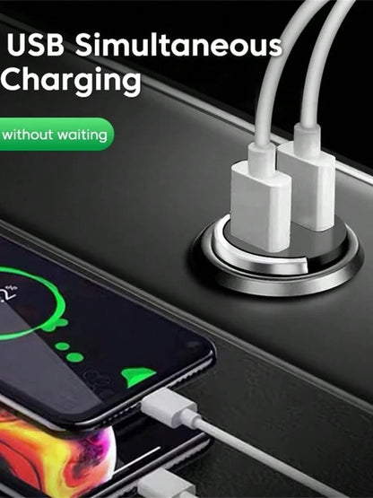 200W Mini Dual Ports USB Car Charger Fast Charging Car Phone Charger Adapter Compatible With IPhone USB Charger In Car
