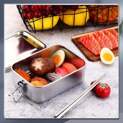 Stainless Steel Bento Lunch Box with Lockable Clips