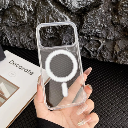 Transparent Original Magnetic Phone Case for iPhone 17 16 15 14 Plus 13 12 mini 11 Pro XS Max XR for Magsafe Acrylic Clear Cover