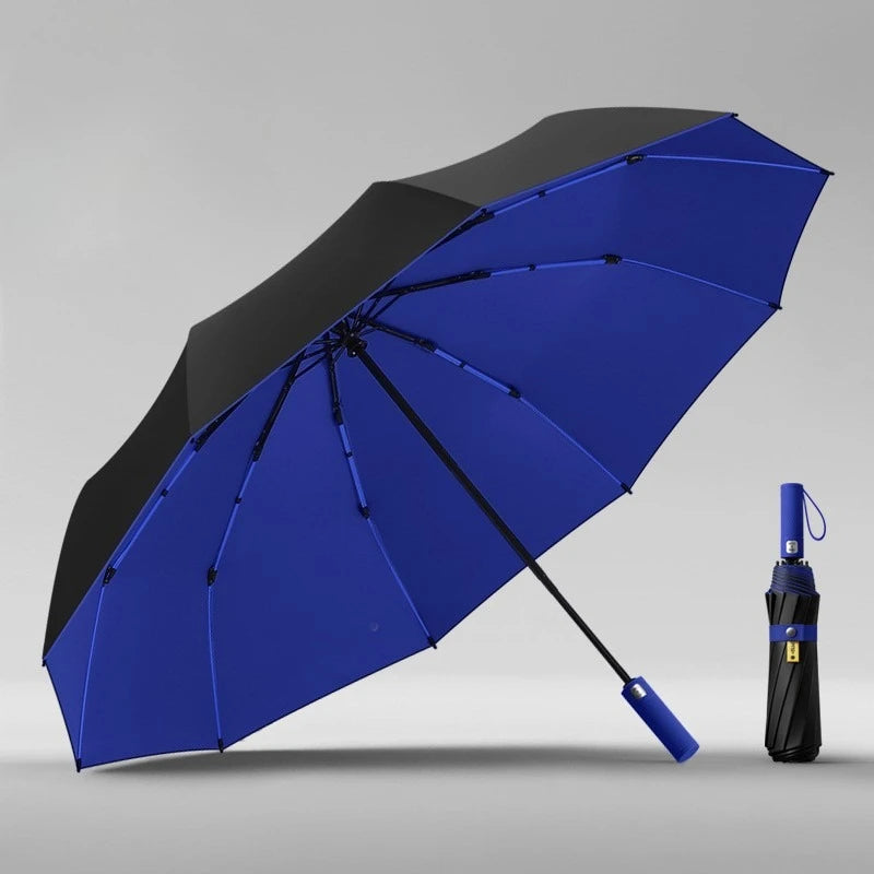 125CM Triple Fold Double Layer Double Keel Super Large Men Umbrella Sunscreen Extra Folding Rain Umbrella for Outdoor Daily
