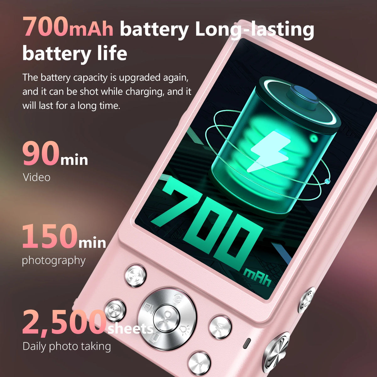 4K Digital Camera Autofocus Vlogging Camera HD 48MP with 2.8" Large Screen Camcorder Camera for Photography for Kid Adult