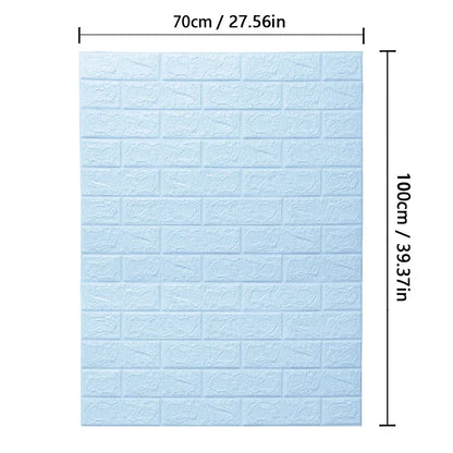 70cmx1m/2m/3m/5m/10m Wallpaper Brick 3D Wall Sticker Foam Self Adhesive DIY Living Room Decor Waterproof Paper - Urbizia