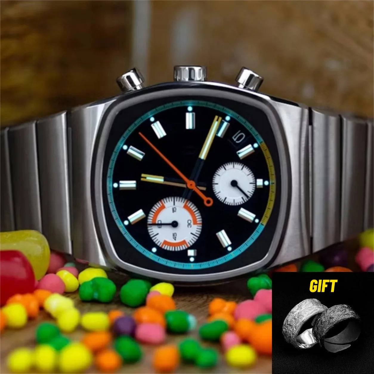 CILOA Square Mens Watches for Man Retro Automatic Steel Dive Men Quartz Stainless Male Luxury New in Men's Brand Watch