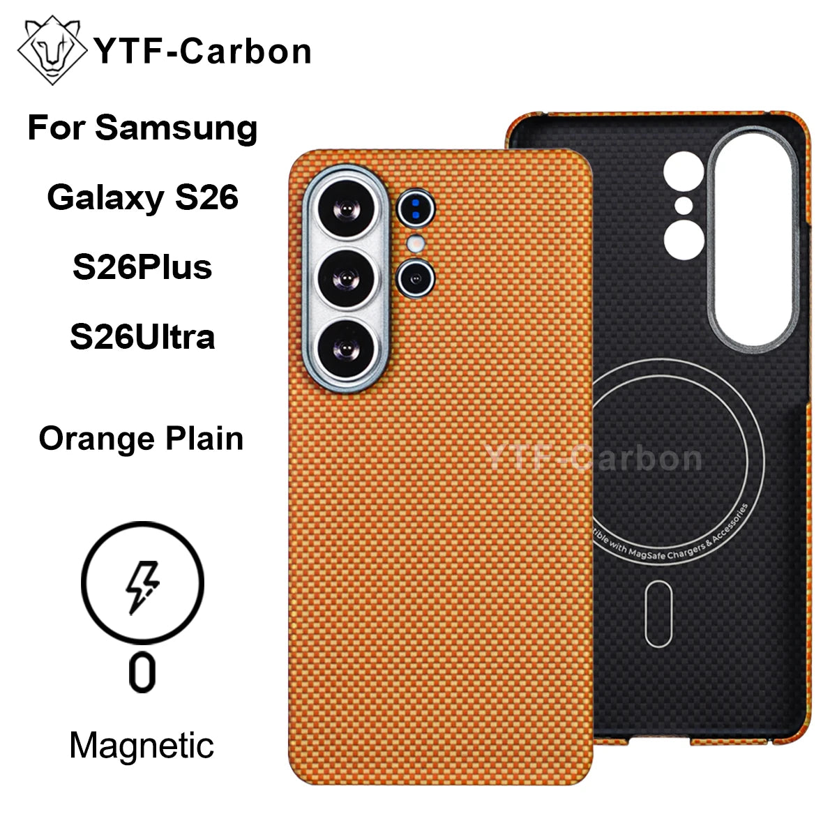 YTF For Samsung Galaxy S26 Ultra Aramid Fiber phone case for magnetic S26 plus Thin Luxury S26 cover protective Kevlar case