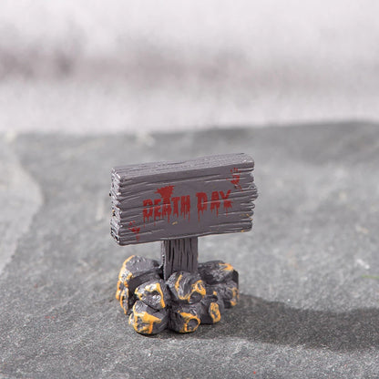 Miniature Halloween Resin Figurines – 3D Horror Raven, Tombstone, Ghost & Skull Ornaments