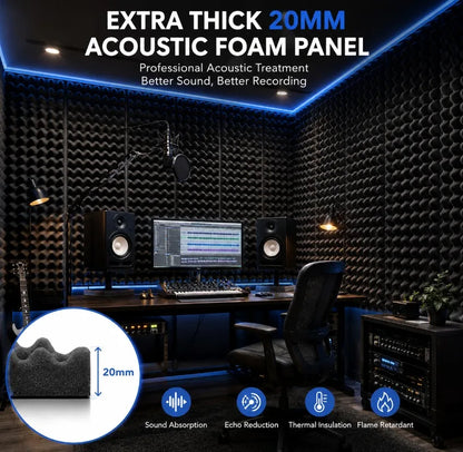 2cm thicker Self Adhesive Acoustic Foam Roll High Density Sound Absorbing Insulation Foam for Car Studio Wall Noise Reduction