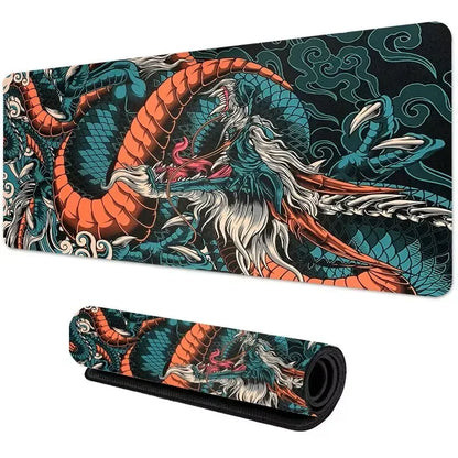 Japanese Dragon Large XXL Gaming Mousepad 900x400 700x300 Speed Desk Mat Anime Theme Keyboard Gamer Mouse Pad for Esports - Urbizia