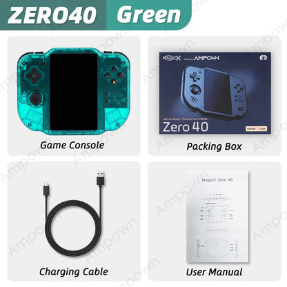 AMPOWN ZERO 40 Handheld Video Game Console 4'' IPS Multi-touch Screen Android A133P Magicx Zero40 Support Vibration Motor WiFi BT