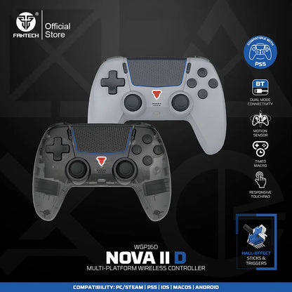 FANTECH NOVA IID WGP16D Wireless Game Controller for PS5 Hall Joystick and Trigger Built-in Gyro Sensor BT5.3 and Wired Gamepad