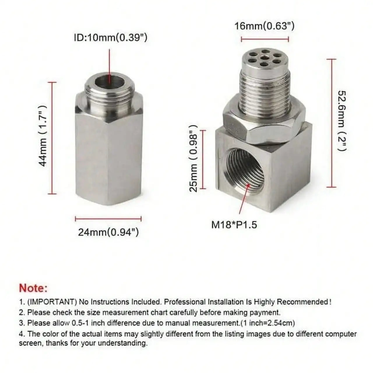O₂ Sensor Spacer Adapter 90 Degree Connector Adapter M18x1.5 For Cars Engine Exhaust Systems Engine Light Universal