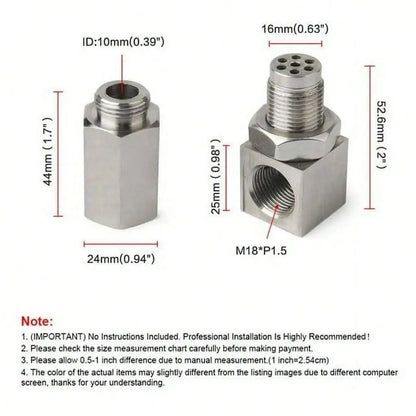 O₂ Sensor Spacer Adapter 90 Degree Connector Adapter M18x1.5 For Cars Engine Exhaust Systems Engine Light Universal
