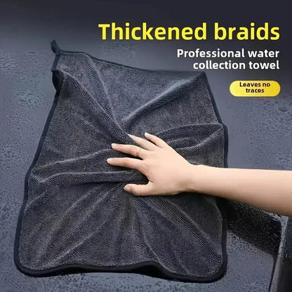 Dark gray car microfiber towel, oversized strong absorbent car wash cloth, high-efficiency cleaning wipe cloth