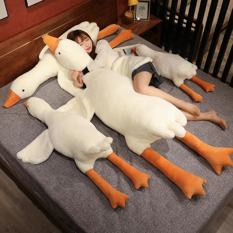 Hot 35/50/90/130CM Funny Goose Plush Stuffed Soft Duck Sleeping Pillow Sofa Cushion Kids Girlfriend Birthday Gift Toy