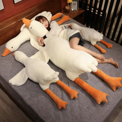 Hot 35/50/90/130CM Funny Goose Plush Stuffed Soft Duck Sleeping Pillow Sofa Cushion Kids Girlfriend Birthday Gift Toy