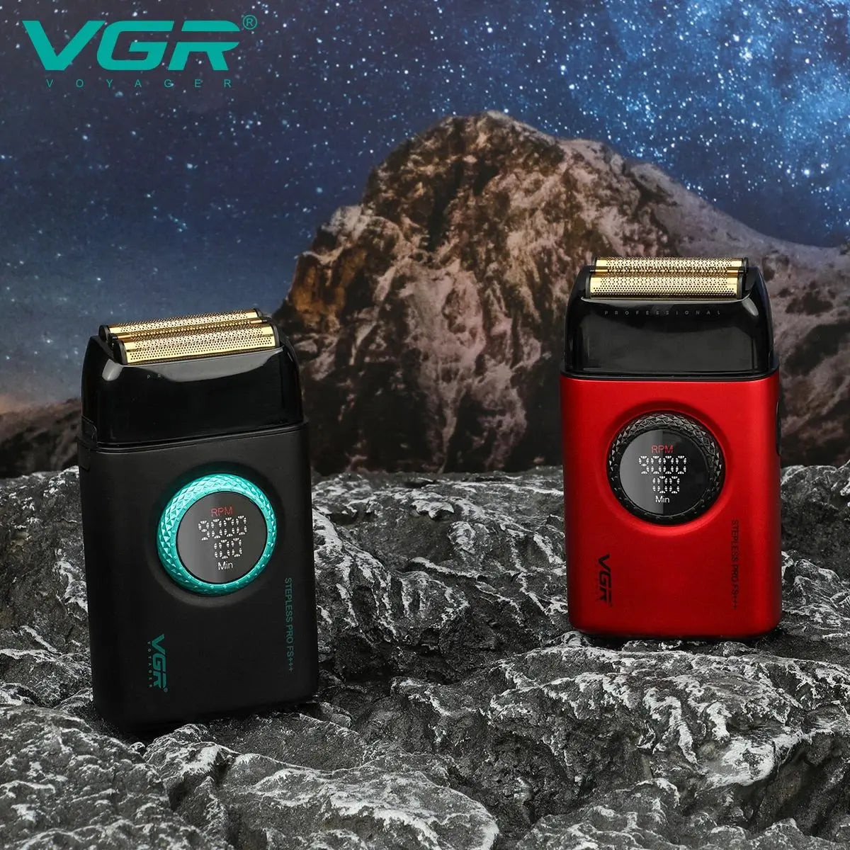 VGR Shaver Professional Beard Trimmer 9000 RPM Electric Razor Rechargeable Shaving Machine LED Lights Metal Shaver for Men V-378