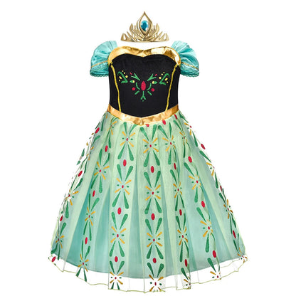 Girls Flower Fairy Dress – Kids Princess Costume with Wings, Halloween & Party Tinkerbell Dress