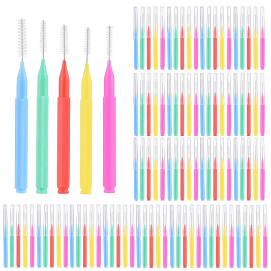 100pcs Interdental Brushes Dental Floss Toothpick Orthodontic Braces Brush Tooth Cleaning Tool Oral Care Tooth Cleaning Tool
