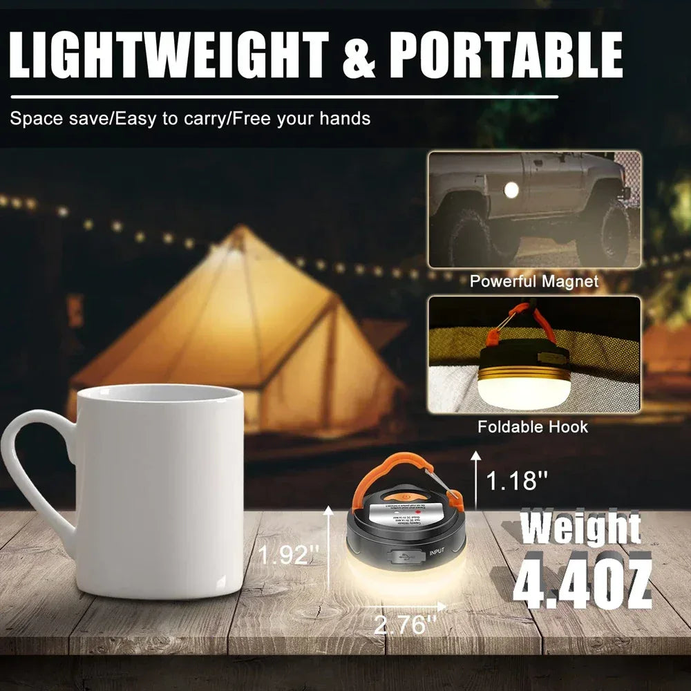 10W High Power Camping Lantern Tents Lamp 1200mah USB Rechargeable Portable Camping Lights Outdoor Hiking Night Hanging Lamp - Urbizia
