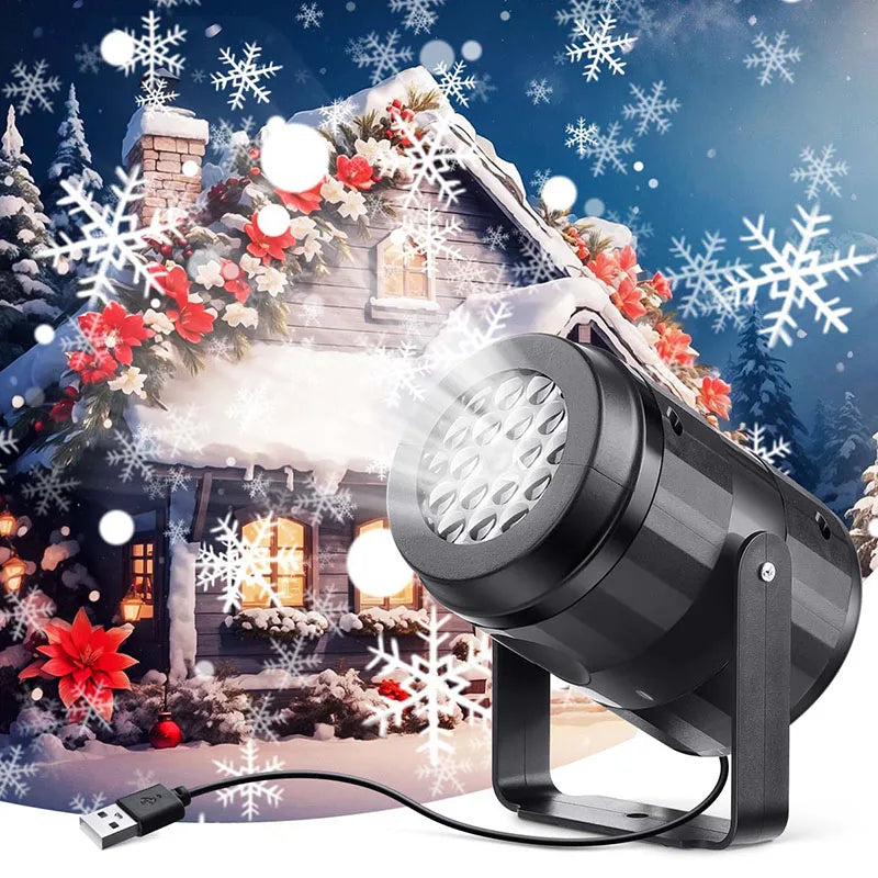 Snowflake Christmas Laser Projector Light — 16 Patterns