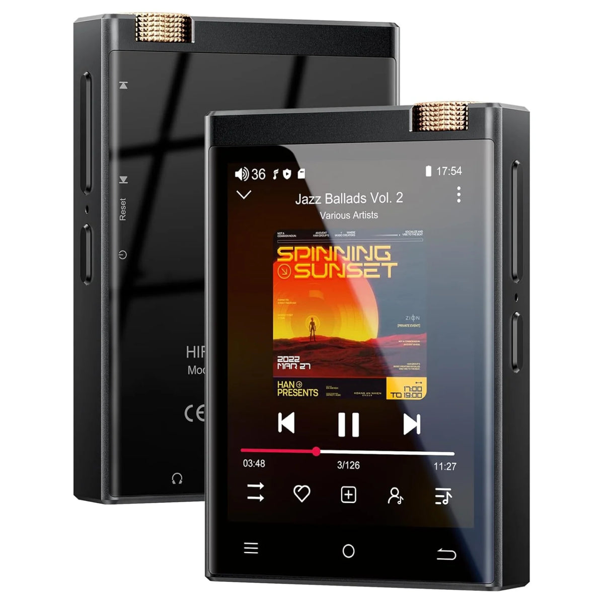 Hi-Fi MP3 Player with Bluetooth and WiFi, Oilsky Lossless DSD High-Resolution Digital Audio， up to 1TB