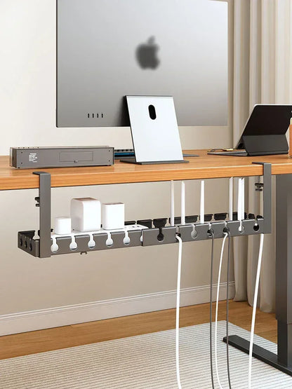 Under Desk Cable Management Tray,Extendable Sturdy Steel Under Desk Cord Hider Raceway,Power Strip Cord Holder Wire Management - Urbizia